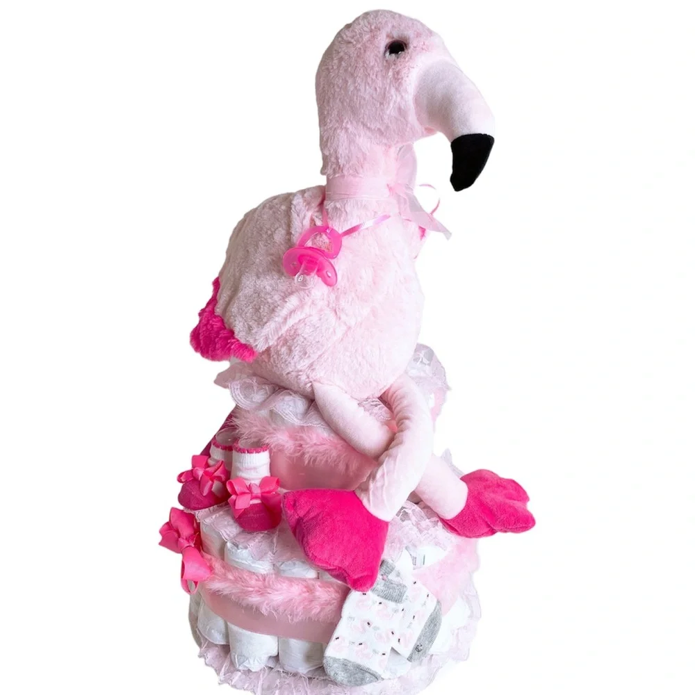 Pink Flamingo Diaper Cake, Flamingo Themed, Flamingo Baby Shower, Centerpiece
